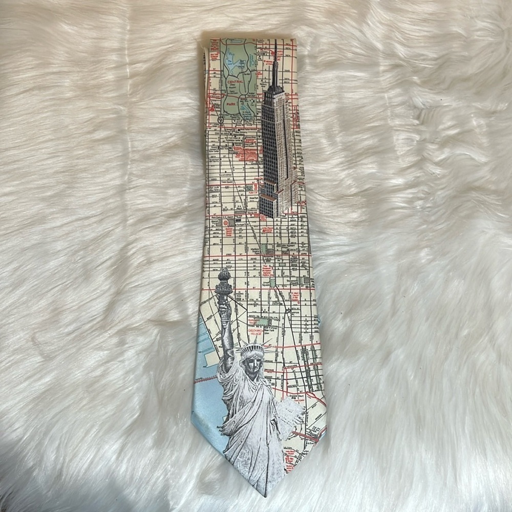 Rene Chagal New York Statue of Liberty Empire State Building Tie
